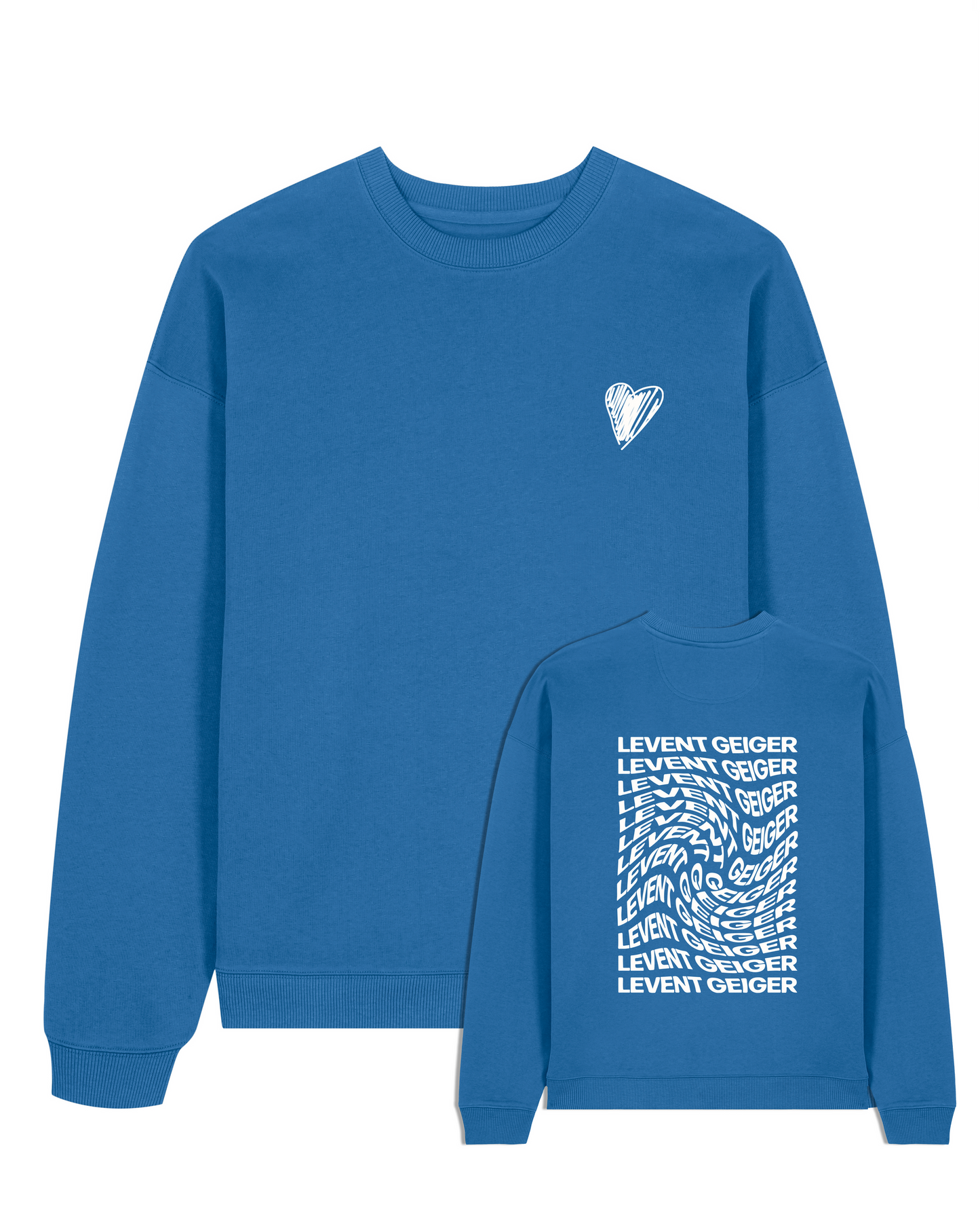 Levent Geiger Heart Crewneck Blue